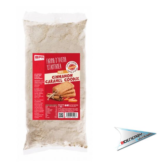 Bpr Nutrition-FARINA D'AVENA ISTANTANEA AROMATIZZATA (Conf. 1 Kg)   Cinnamon Caramel Cookie  